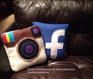 Instagram and Facebook pillows